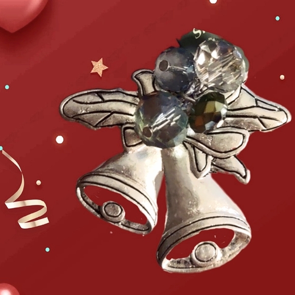 Silver Bells with Iridescent Bead dangles - Picture 9 of 15